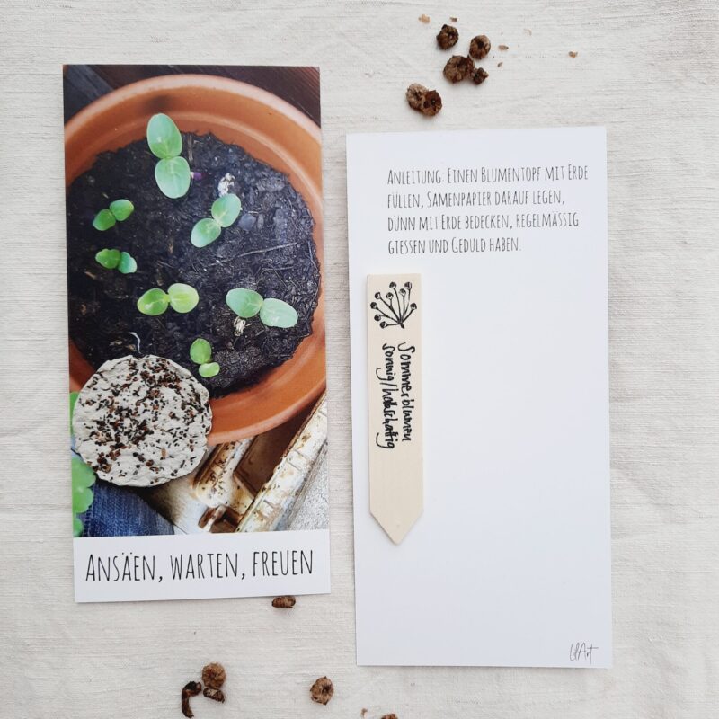 Karte mit Samenpapier