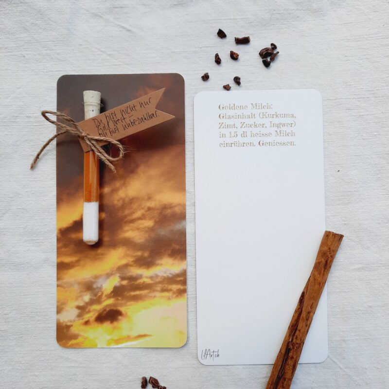 Goldene Milch Grusskarte