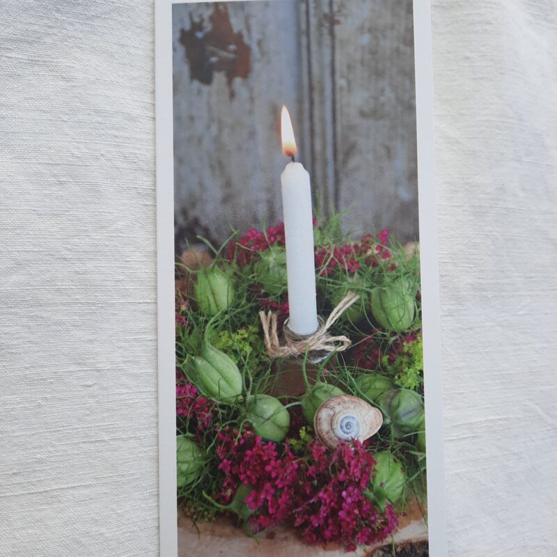 Kerzenkranz in Grün und Pink